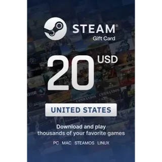 $20.00 USD Steam Wallet