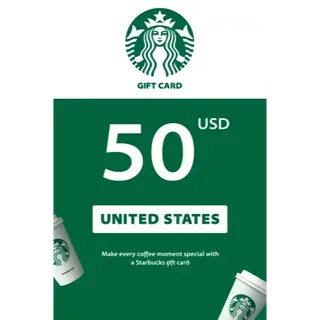 $50.00 USD Starbucks