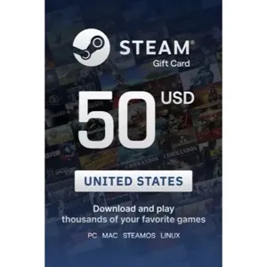 $50.00 USD Steam Wallet Gift Card