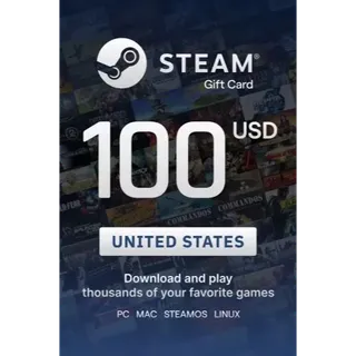 $100.00 USD Steam Wallet