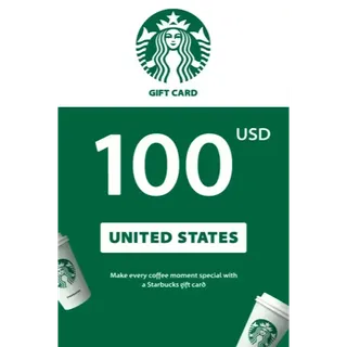 $100.00 USD Starbucks
