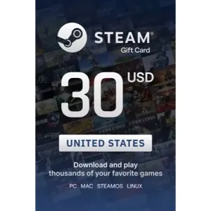 $30.00 USD Steam Wallet Gift Card