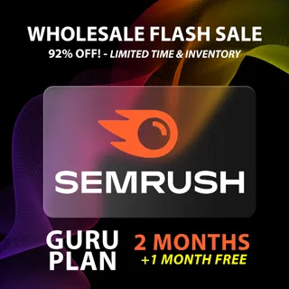 [92% OFF!--WHOLESALE FLASH SALE] SEMrush Guru Plan - 2 Months + 1 Month FREE (Typically $250/mth)