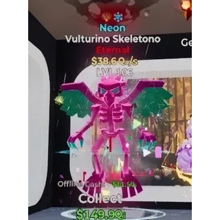 Vulturino Skeletono Neón 2 Traits Steal The Brainrot 