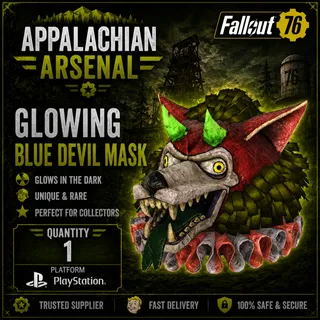 Glowing Blue Devil Mask
