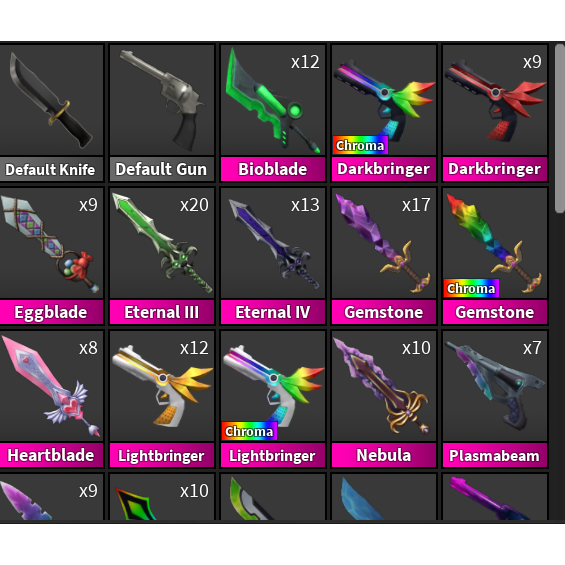 STACKED MM2 INVENTORY: 800+ GODLIES - Roblox Game Items - Gameflip