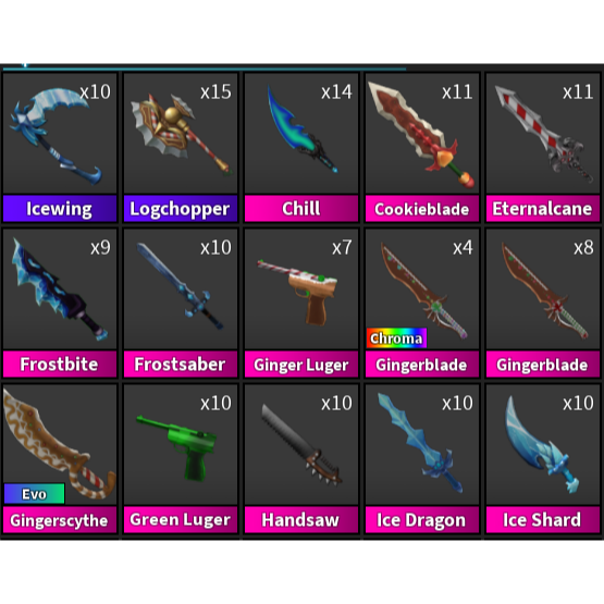 STACKED MM2 INVENTORY: 800+ GODLIES - Roblox Game Items - Gameflip