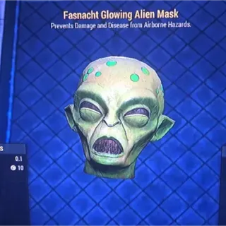 glowing alien mask