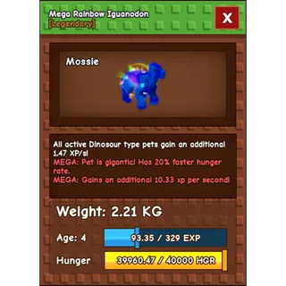 GROW A GARDEN / Rainbow hatched Iguanodon + Mega Mutation / NOT DUPE 