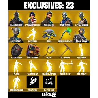 [PC/PSN/XBOX] 94 Skins | Black Knight | Minty Axe | Rare Emotes | Last Match: 500 Days | Mail Changeable  |