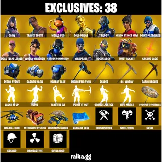 [PC/PSN/XBOX] 161 Skins | Travis Scott | Glow | Rare Emotes | OG STW | World Warrior  |