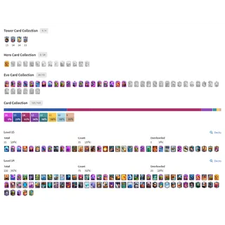 KT 16 LEVEL (65) | 20 EVO CARDS | 35 LVL 15 CARDS | 10500+ TROPHIES | 143 RARE EMOTES |19 TOWER SKINS CHECK IMGUR LINK FOR MORE