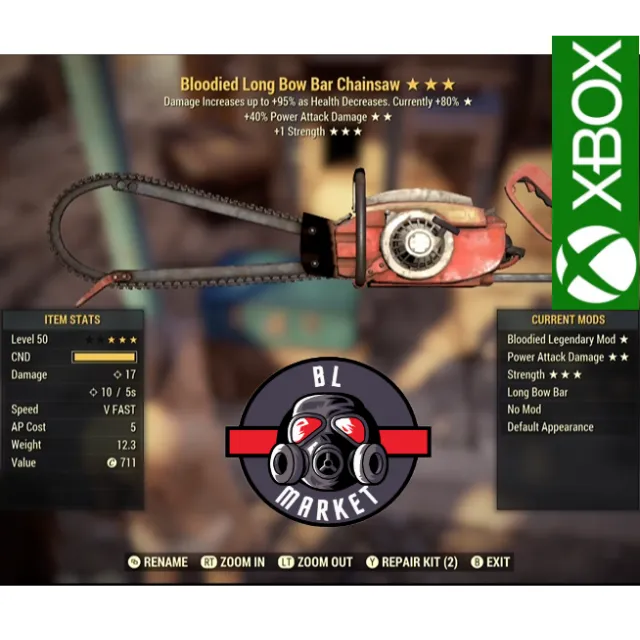 B40PA1S CHAINSAW Fallout 76 Game Items Gameflip