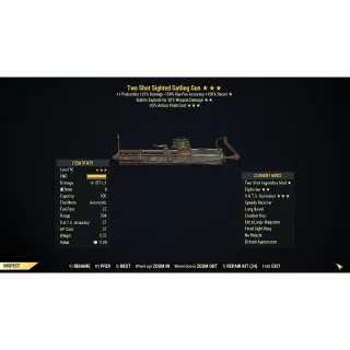 [PC] Two Shot Explosive Gatling Gun (25% less VATS AP Cost) TSE25