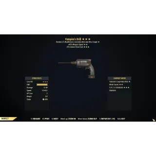 [PC] Vampire's Drill (+40% Weapon Speed / 25% less VATS AP cost)