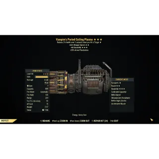 [PC] Vampire's Gatling Plasma (+25% Weapon Speed / Breaks 50% slower (Durability))