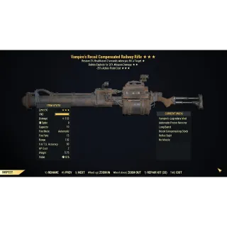 [PC] Vampire's Explosive Railway Rifle (25% Less Vats Ap Cost) VE25