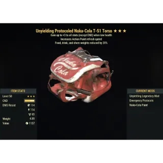 [PC] Unyielding T-51 Power Armor Set (Food, drink, and chem weights reduction) (5/5 AP refresh)