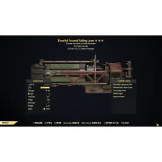 [PC] Bloodied Gatling Laser (25% faster fire rate / 25% less VATS AP cost)