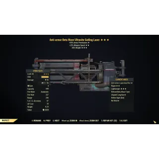 [PC] Anti-Armor Ultracite Gatling Laser (+25% Weapon Speed / 90% Reduced Weight) AA2590