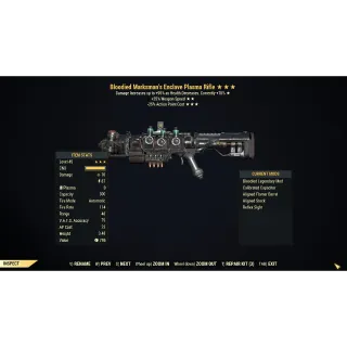 [PC] Bloodied Enclave Plasma Rifle (+25% Weapon Speed / 25% less VATS AP cost) B2525