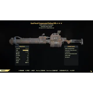 [PC] Quad Explosive Railway Rifle (25% less VATS AP cost)