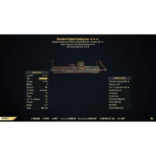[PC] Bloodied Explosive Gatling Gun (25% less VATS AP Cost) BE25