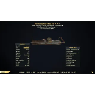 [PC] Bloodied Explosive Gatling Gun (25% less VATS AP cost)