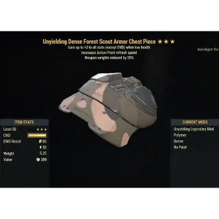 [PC] Unyielding Forest Scout Scout Armor Set (5/5 Weapon Weights Reduction, 5/5 AP refresh)