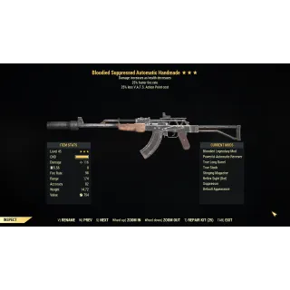 [PC] Bloodied Handmade (+25% Weapon Speed / 25% less VATS AP cost)