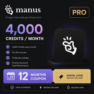 Manus PRO (4,000 Credits) 12 Months Coupon