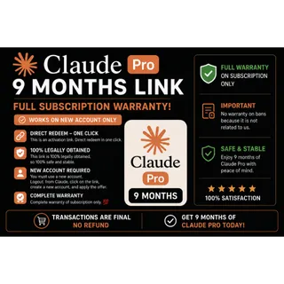 Claude Pro 9 Months | Activation Link | New Account Required | Instant Delivery