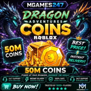 50M Coins | Dragon Adventures | Instant Delivery
