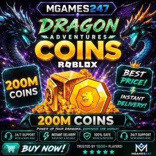 200M Coins | Dragon Adventures | Instant Delivery