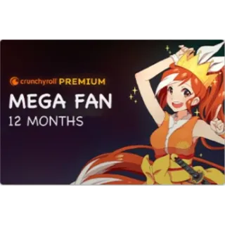 Crunchyroll Premium Mega Fan 12 Month (Global)