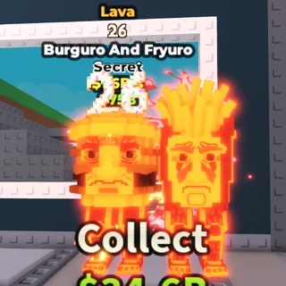 BURGURO AND FRYURO LAVA 1.6B/s (TRAIT 2026, VARY RARE) - STEAL A BRAINROT