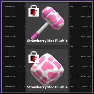  Strawberry Moo Plushie Set - flee the facility