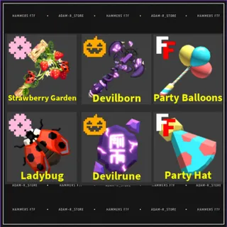 strawberry garden set - party baloons set - devilborn set - Flee the Facility (Roblox)