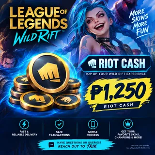 🔥 Wild Rift Riot Cash — ₱1,250