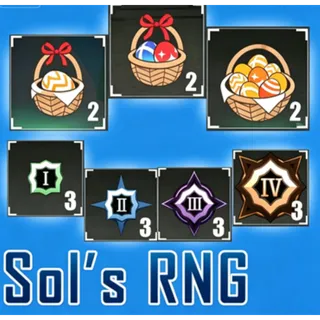 Sol's RNG - 2026 egg basket (vol1) x2 + (vol2) x2 + (vol3) x2 + (alpha) x3 + (Beta) x3 + (Gamma) x3 + (delta) x3