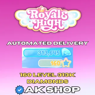 Royale High Trade Ready 160 Level Account | 313K Diamonds | No Mail | Automated Delivery