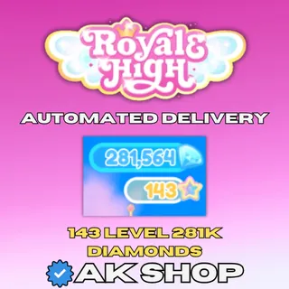 Royale High Trade Ready 143 Level Account | 281K Diamonds | No Mail | Automated Delivery