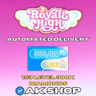 Royale High Trade Ready 153 Level Account | 300K Diamonds | No Mail | Automated Delivery