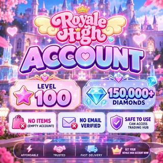 Royale High Account | Level 100 + 150K+ Diamonds | No Mail | Automated Delivery
