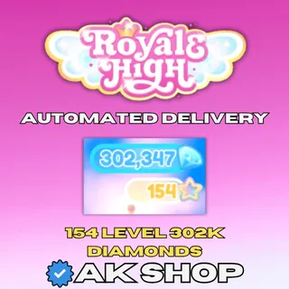 Royale High Trade Ready 154 Level Account | 302K Diamonds | No Mail | Automated Delivery