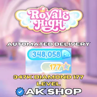 Royale High Trade Ready 177 Level Account | 348K Diamonds | No Mail | Automated Delivery