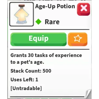 x500 Age Up Potion Account
