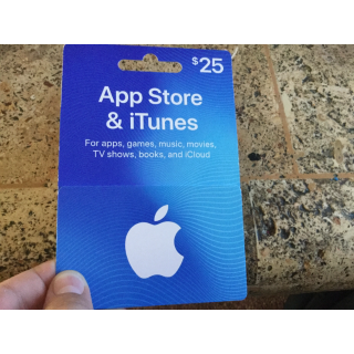 $25 iTunes Gift Card - Apple Prepaid Card $25 US Key Code