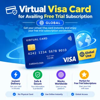 Virtual Visa Card for Availing Free Trial Subscription Global