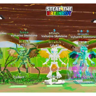 Fortnite Steal The Brainrot Heaven Jungle Halloween Vulturino Skeletono  bundle x3